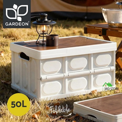 Gardeon Collapsible Outdoor Storage Box 54L Folding Camping Organizer Wheels