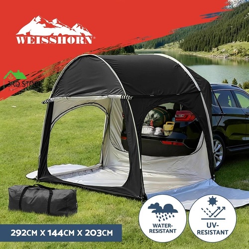 Weisshorn Camping Tent Car SUV Rear Hatchback Tents Canopy Portable Outdoor Family Black