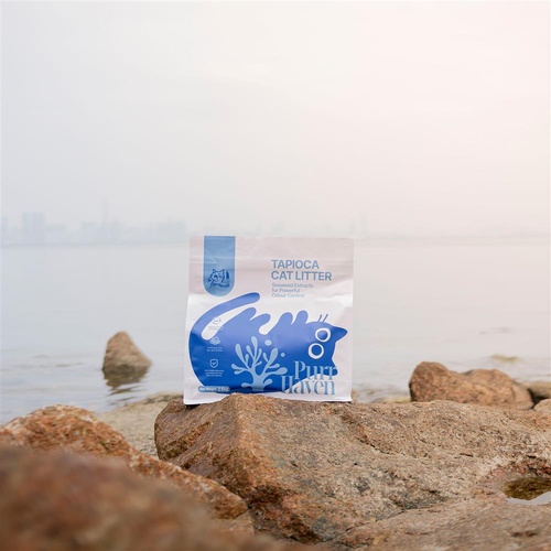 PurrHaven Tapioca Clumping Cat & Kitty Litter, 15kg (6 Pack),Dust Free,Natural Flusable,Easy to Clean,Odour Neutraliser,Rapid Liquid Absorption,Non-To