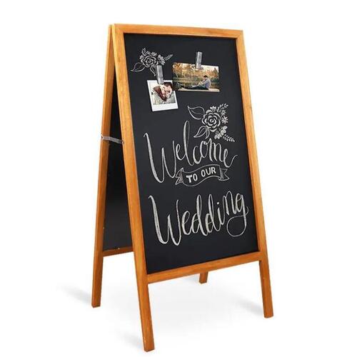 Rustic Large Wood A-Frame Magnetic Chalkboard Blackboard for Wedding Party Cafe