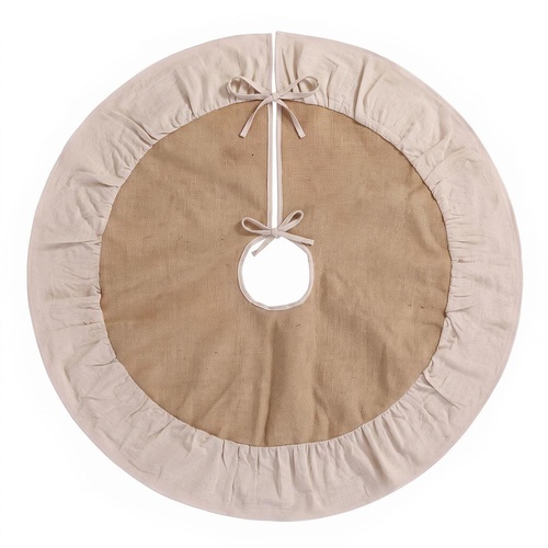Jingle Jollys 90cm Christmas Tree Skirt Linen Christmas Tree Mat Decor
