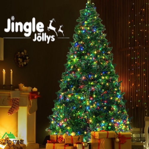 Jingle Jollys Christmas Tree 2.1m Xmas Tree Decoration 8 Light Mode Multi Colour