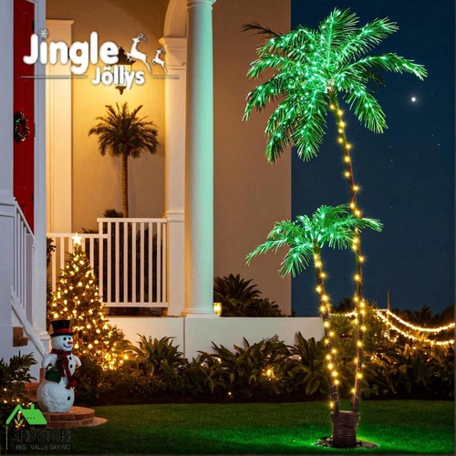 Jingle Jollys Christmas Tree 2.1m LED Lighted Xmas Palm Trees Party Decorations