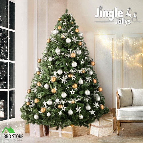 Jingle Jollys Christmas Tree 2.4M Xmas Tree Decorations Green 1500 Tips