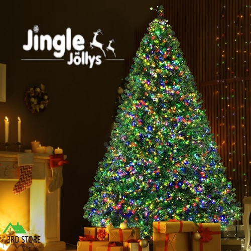 Jingle Jollys Christmas Tree 2.4M Xmas Tree with 3190 LED Lights Multi Colour
