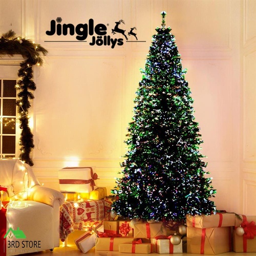 Jingle Jollys Christmas Tree 1.8M 6FT LED Xmas Fibre Optic Multi Colour Lights