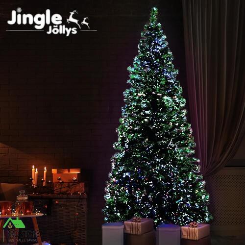 Jingle Jollys Christmas Tree 1.8M 6FT LED Xmas Fibre Optic Multi Colour Lights
