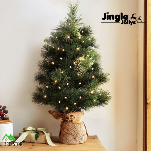 Jingle Jollys Christmas Tree 60CM Mini Tabletop 8 Light Modes Timer Xmas Tree