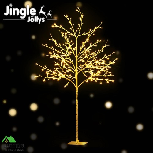Jingle Jollys 1.5M LED Christmas Branch Tree 304 LED Xmas Warm White Optic Fiber