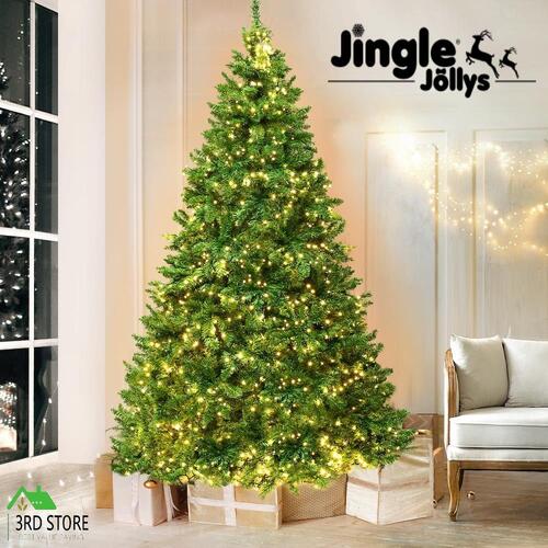 Jingle Jollys Christmas Tree 1.8M 6FT 874 LED Pre Lights Decorations Warm White