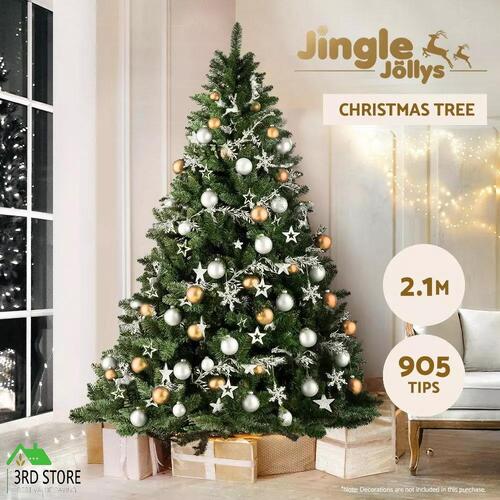 Jingle Jollys Christmas Tree 2.1M Xmas Trees Green Decorations 1000 Tips