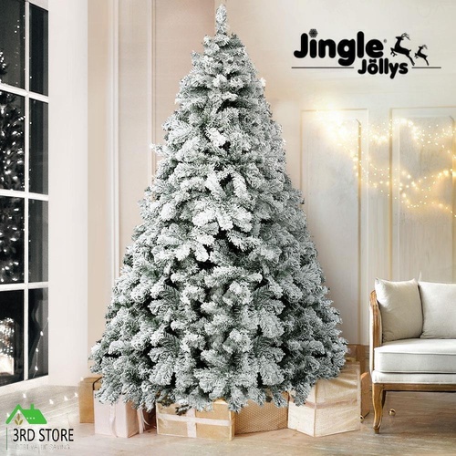 Jingle Jollys Snowy Christmas Tree 2.1M 7FT Xmas Decorations 859 Tips