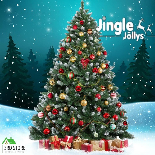 Jingle Jollys Christmas Tree 2.4M 8FT Xmas Decorations Snow Home Decor 1400 Tips