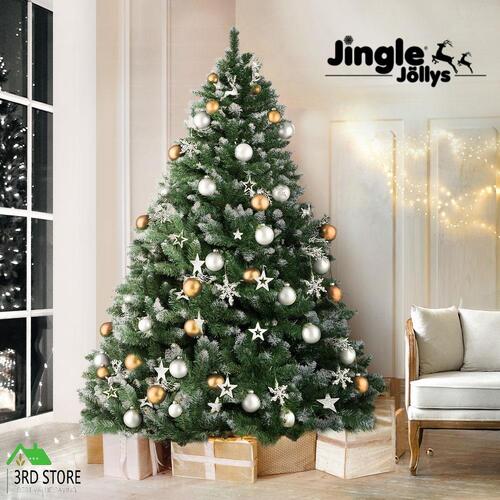 Jingle Jollys Christmas Tree 2.4M 8FT Xmas Decorations Snow Home Decor 1400 Tips