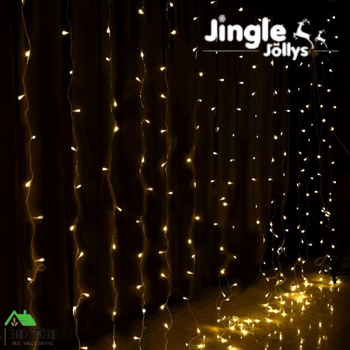 Jingle Jollys 6X3M Christmas Curtain Fairy Lights String 600LED Party Wedding WW