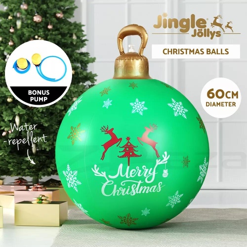 Jingle Jollys Christmas Inflatable Ball 60cm Decoration Giant Bauble Green