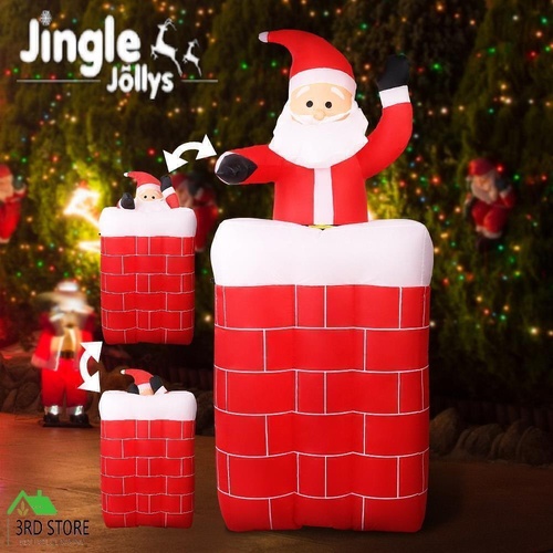 Jingle Jollys 1.8M Christmas Inflatable Archway with Santa Xmas Decor LED