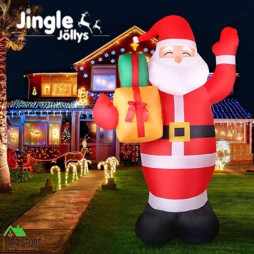 Jingle Jollys 2.4M Christmas Inflatables Santa Xmas Light Decor LED Airpower