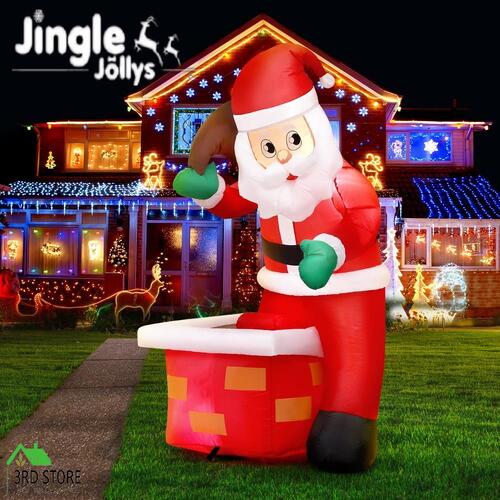 Jingle Jollys Christmas Inflatable Santa Illuminated Decorations