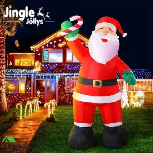 Jingle Jollys 3M Christmas Inflatable Santa Xmas Outdoor Decorations LED Lights