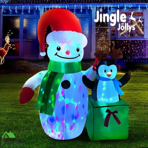 Jingle Jollys Inflatable Christmas 2.4M Snowman LED Lights Outdoor Decorations
