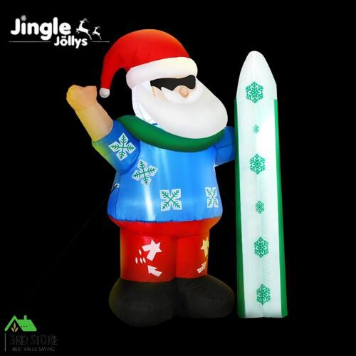 Jingle Jollys Christmas Inflatable Santa 1.6M Outdoor Xmas Decorations Lights