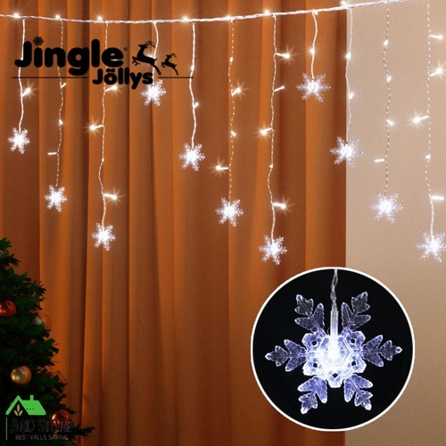 Jingle Jollys 6M Christmas Icicle Lights String Light 160 LED Solar Powered Cold