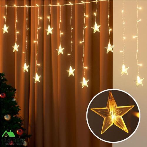 Jingle Jollys 6M Christmas Icicle Lights String Light 160 LED Solar Powered Warm