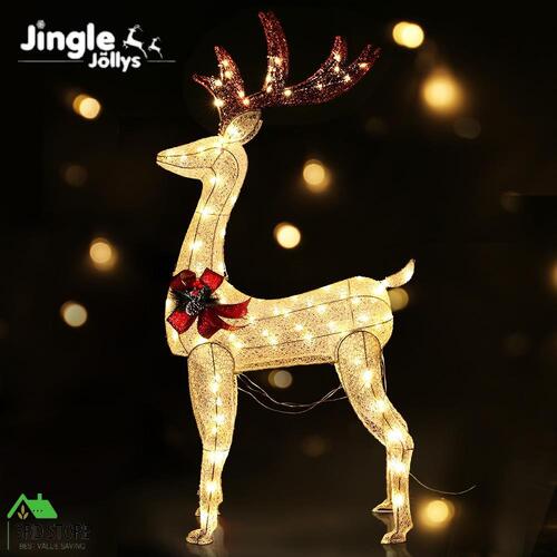 Jingle Jollys Christmas Lights Motif LED Rope Reindeer Waterproof Outdoor