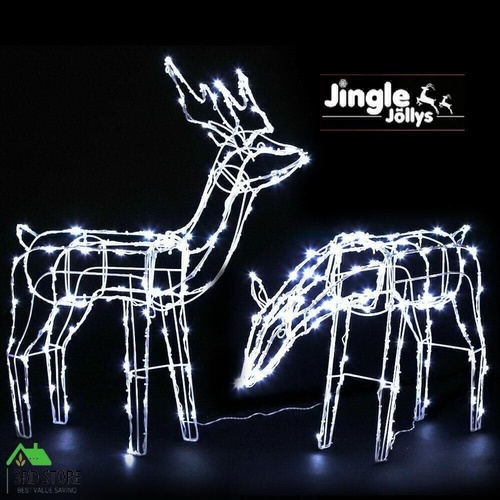 Jingle Jollys Christmas LED Motif Lights Rope Reindeer Waterproof Solar Powered