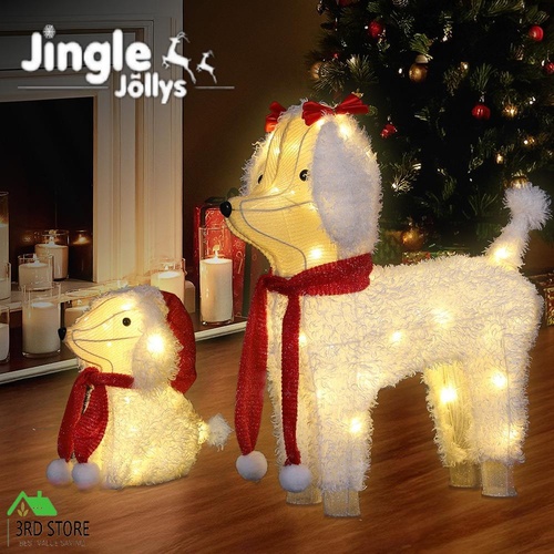 Jingle Jollys Christmas Lights 60 LED Fairy Light 2pcs Dog Decorations Set