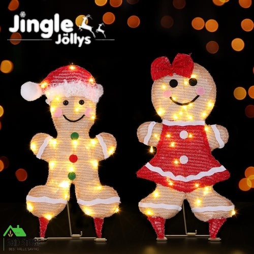 Jingle Jollys Christmas Lights Gingerbread Motif 30 LED Fairy Light Decoration