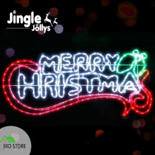 Jingle Jollys Christmas Motif Lights LED Rope Merry Xmas Waterproof Colourful