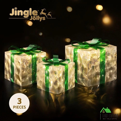 Jingle Jollys Christmas Lights 70 LED Fairy Light Gift Box 3pcs Decorations Set