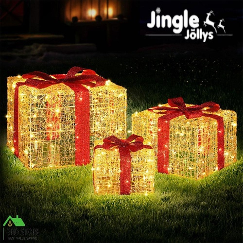 Jingle Jollys Christmas Lights 240 LED Fairy Light Gift Box 3pcs Decorations
