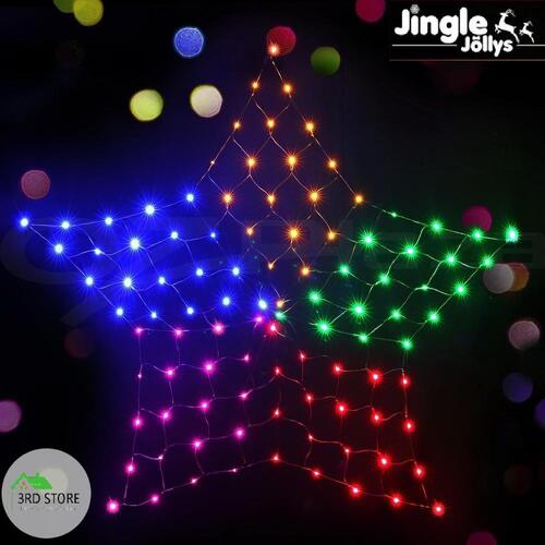 Jingle Jollys Christmas Motif Lights LED Star Net Waterproof Outdoor Solar Power