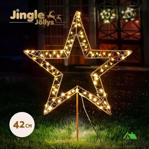 Jingle Jollys Christmas Lights 100 LED Fairy Light Ground Star Garden Decoration