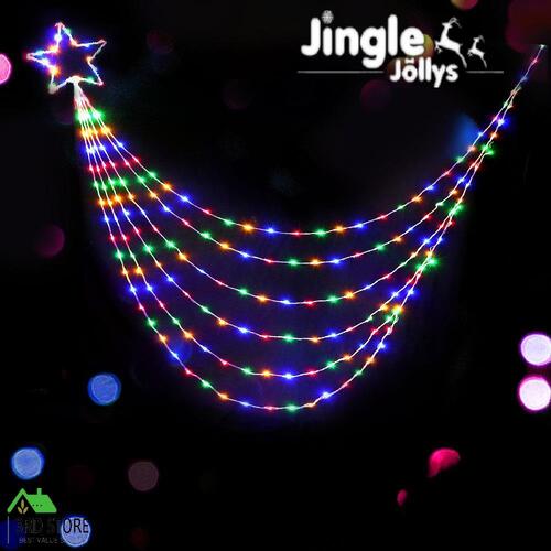 Jingle Jollys 5M Christmas String Lights 320 LED Fairy Curtain Light Solar Power