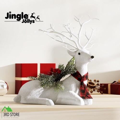 Jingle Jollys Christmas Reindeer 32cm Glitter Deer Ornaments Party Decorations