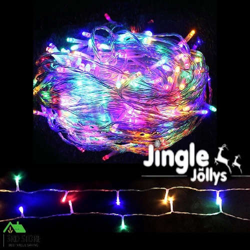 Jingle Jollys 100M Christmas String Lights 500LED Party Wedding Outdoor Multi CL