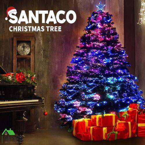 SANTACO Christmas Tree 1.5M 5Ft Xmas Decorations Fibre Optic Multicolour Lights