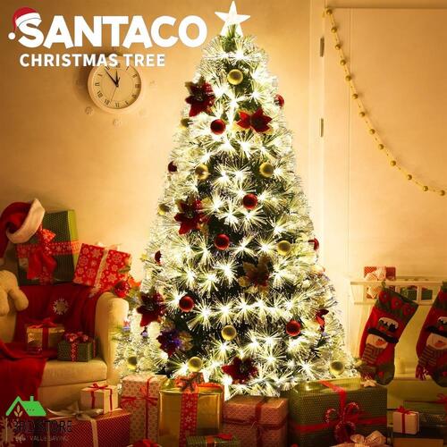 Santaco Christmas Tree 2.1M 7Ft Xmas Decorations Fibre Optic Multicolour Lights