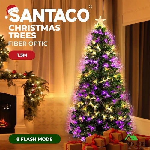Santaco Christmas Tree with Lights 1.5m Xmas Trees Fibre Optic Artificial Decor