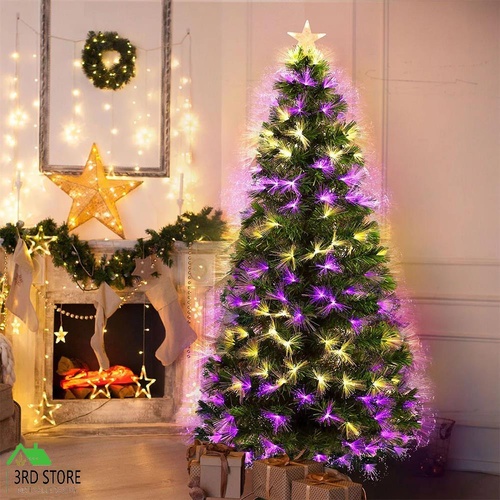 Santaco Christmas Tree Fibre Optic Lights Xmas Decor Decoration Bushy 2.1M