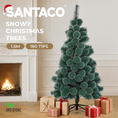 Santaco 1.5m Snow Flocked Christmas Tree Artificial Holiday Xmas Decor
