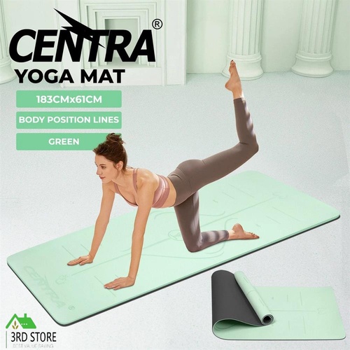 Centra Thick Yoga Mat TPE with Strap Non-Slip Fitness Exercise Workout 183x61cm