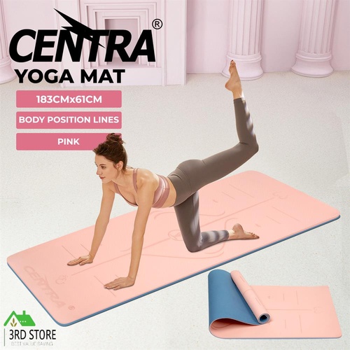Centra Yoga Mat Non-Slip Fitness Exercise Workout Home Pilates & Floor Pink