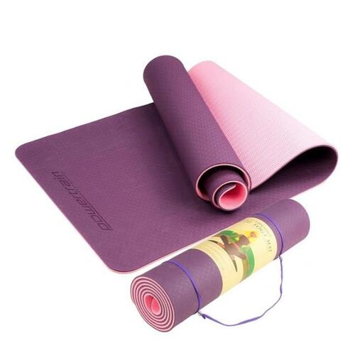 Powertrain Eco TPE Yoga Exercise Mat Home Gym Pilates Floor Fitness 8mm Thick