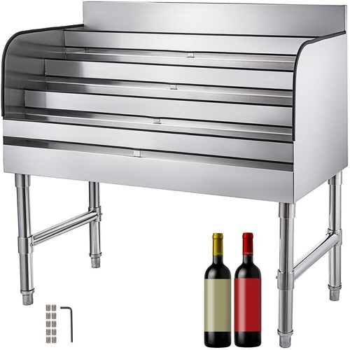Vevor Wine Display Liquor Display Rack 4-Tier Stainless Steel Bottle Display